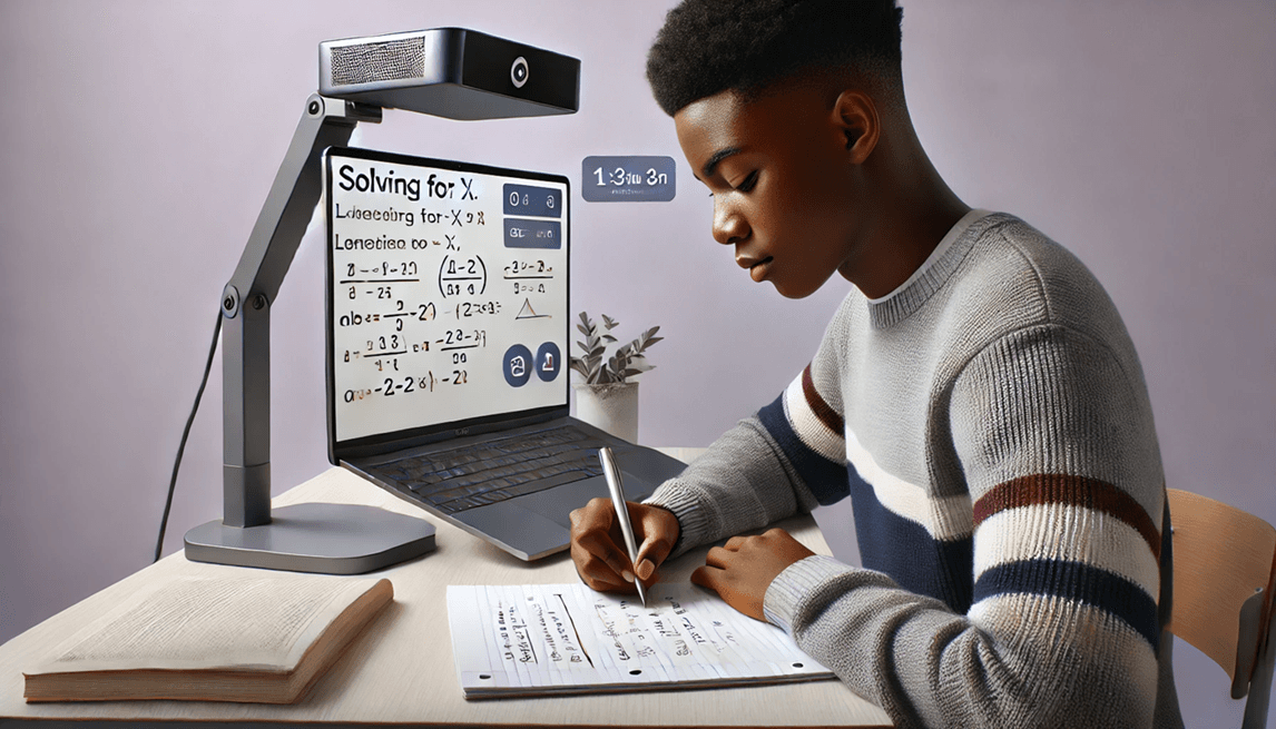 High school student learning mathematics